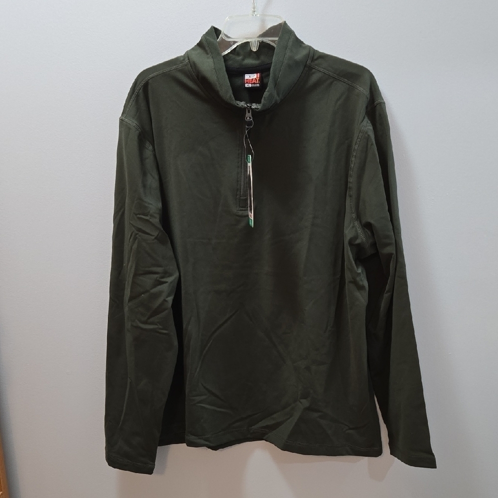 32° HEAT MENS Green Quarter-Zip Pullover XL NWT